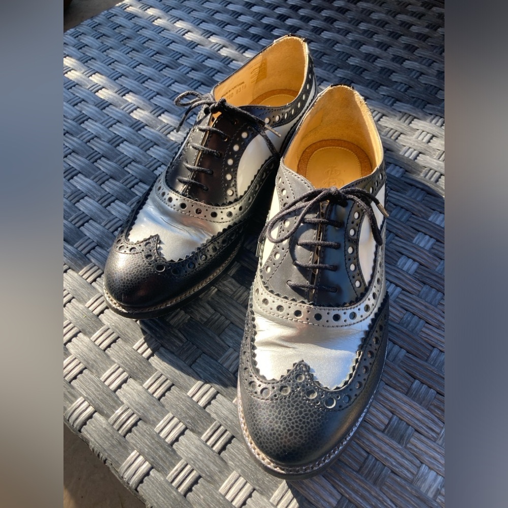 The Office of Angela Scott - Silver and Black Mr Doubt Oxfords size 38.5